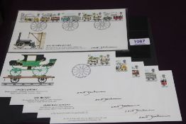 GB 1980 LIVERPOOL & MANCHESTER RAILWAYS, FLEETWOOD COVER SET ALL SIGNED BY DAVID GENTLEMAN Fleetwood