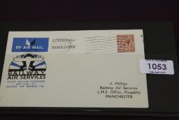 GB 1934 LMS RAILWAY AIR SERVICES COVER, LIVERPOOL- MANCHESTER As a result of the big 4 railway