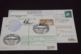 GERMANY 1979/81 ANNIVERSARY LZ 127 ZEPPELIN FLIGHT COVERS, 1 SIGNED BY ENGINEER OSKAR RUSCH Pair
