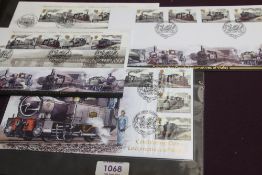 GB, 2014 LOCOMOTIVES OF WALES, SET OF 3 BUCKINGHAM FIRST DAY COVERS + 1 x RM COVER Set of 4 covers