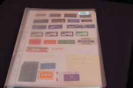 COLLECTION OF AIRMAIL WORLD LABELS IN FOLDER - SEVERAL HUNDRED Folder with 25+ pages of airmail