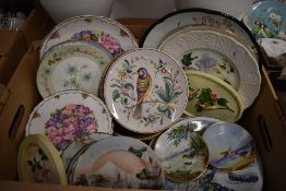 A collection of assorted display plates including nine Royal Albert 'Queen Mothers Favourite