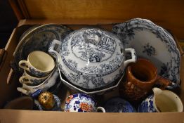 A selection of dinner wares etc including blue and white