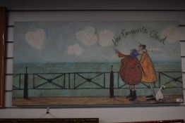 After Sam Toft (contemporary) a coloured canvas print, entitled within the composition 'Her Favorite