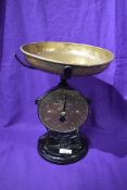 A set of Salters improved Family Scales dated 1941 with a military foot mark.
