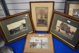 A group of three reproduction colour prints, views of London, each mounted framed and glazed.