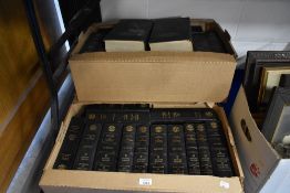 Three cartons of Halsbury's Statutes Of England books of various volumes with different topics.
