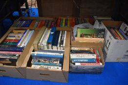Eight boxes of antique reference volumes