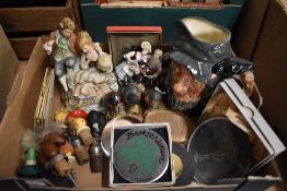 A Royal Doulton 'Rip Van Winkle' character jug, three Beswick bird studies 'Goldfinch, Chaffinch and