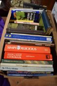 A carton of various cookery volumes