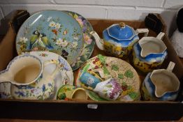 A box of vintage ceramics including Masons Regency jug, Falconware etc