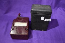 An early 20th century Evershed & Vignoles 250 volt megger meter.