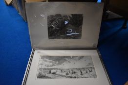 After Daphne S Dall (contemporary) a limited edition monochrome hand-printed etching, kite surfing