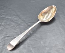 A George III silver table spoon, Old English pattern with engraved initial 'B' and pip reverse,