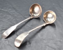 A 19th century Scottish provincial silver sauce ladle, fiddle pattern, marks for Dundee, maker