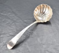 An Irish George III silver Old English pattern Ladle, with spirally fluted circular bowl, marks