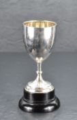 A Edward VII silver trophy, of plain goblet form with knopped stem and circular foot, marks for