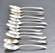 A group of mixed silver spoons, George III and later, various styles, ages and makers, gross