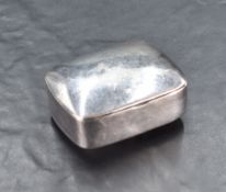 A late Victorian silver box, of domed and hinged rectangular form with engraved initials M.E.K,