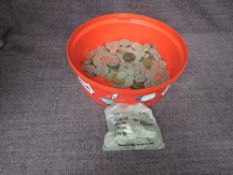 A collection of GB Coins including approx 4oz of Silver and a modern £5 Coin etc