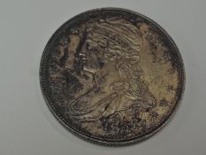 An 1838 USA Silver Half Dollar, no mint mark seen