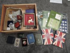 A collection of GB & World Coins and Medallions including gold plated the changing face of the
