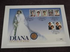 A Queen Elizabeth II Royal Mint 1981 Gold Sovereign on large 1998 Commemorative Cover, celebrating