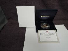 A Westminster 70th Anniversary of the Battle of Britain Five Ounce Silver Coin, Jersey, 2010, proof,