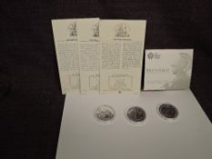 Two 2016 and one 2015 Silver 1oz Britannia's in capsules and wallets along with a Royal Mint 2015