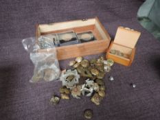 A collection of Coins and Military Buttons and Cap Badges, Coins include Silver, 1916 Australian