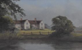 E J Wilson (20th century) three 20th century coloured chalk studies, rural buildings, unsigned,