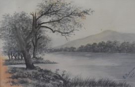 E Robinson (19th/20th century) watercolour, Lake District scene, signed and dated 1905lower left,