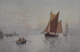 G.A Walters (British 20th century) a pair of shipping scene watercolours, signed lower right, within