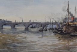 G.B Dale (British 20th century) a group of three Thames scene watercolours, each signed lower right,