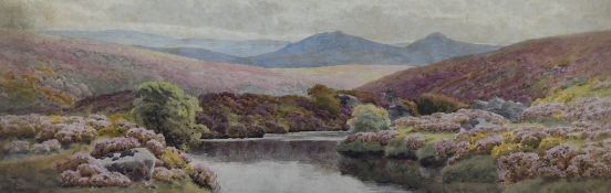 William Sydney Morrish (British 1844-1917) watercolour, moorland scene, most likely Dartmoor, signed