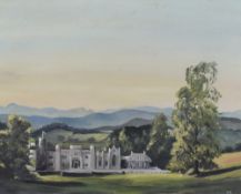 Helen Gillow Reynolds (British 1907-1977) oil on canvas, entitled 'Evening Light, Leighton' to label
