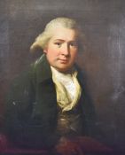 A portrait of an 18th century gentleman, oil on canvas, a well painted depiction of a