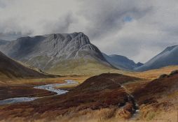 Geoffrey H. Pooley (British 1908-2006) watercolour, entitled 'Devil's Point Lairig Ghru' Scottish
