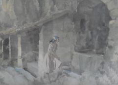 After Sir William Russell Flint RA (British 1880-1969) a coloured print 'The Wishing Well' 27 x