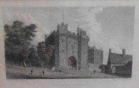 Local interest: After William Westall (British 1781-1850) a hand-coloured engraving 'Lancaster