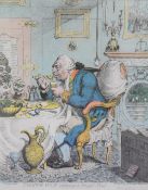 After James Gillray (British 1756-1815) a modern limited edition reproduction satirical print,