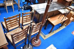 Two traditional standard lamps