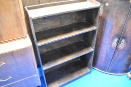 A small oak and ply bookshelf, approx. width 61cm