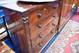 A 19th Century mahogany chest of two over three drawers