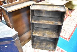 Two vintage low book shelves