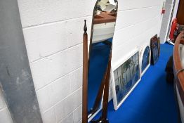 An early 20th Century cheval mirror