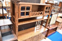 A vintage oak Bavarian style dresser, width approx. 148cm
