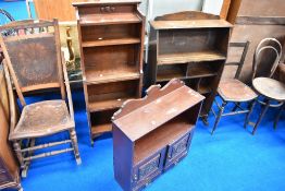 Three 19th Century small bookshelves, one having cupboard under