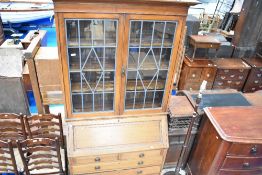 An early 20th Century Regency revival mahogany bureau bookcase