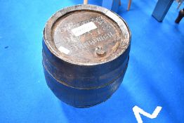 A small coopered barrel , branded for Youngers